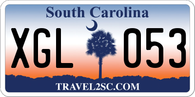 SC license plate XGL053