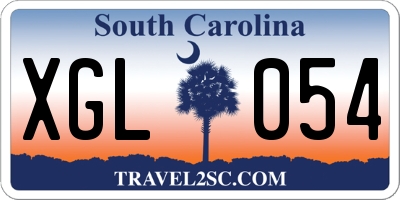SC license plate XGL054