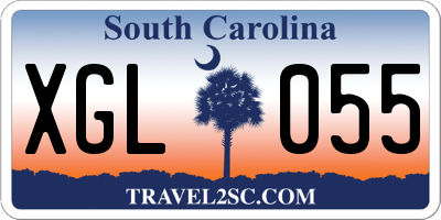 SC license plate XGL055