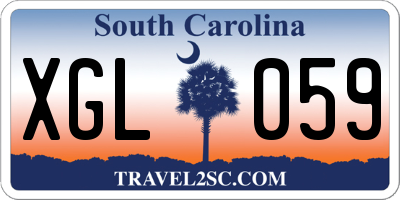 SC license plate XGL059
