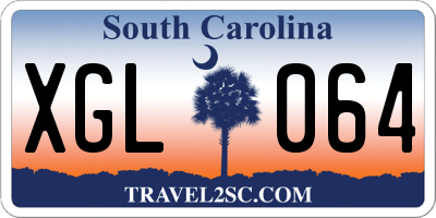 SC license plate XGL064