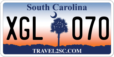 SC license plate XGL070