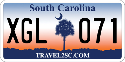 SC license plate XGL071