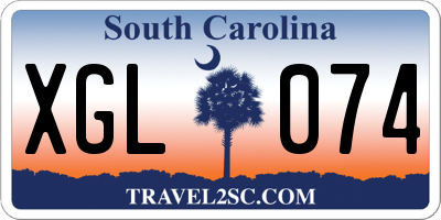 SC license plate XGL074