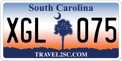 SC license plate XGL075