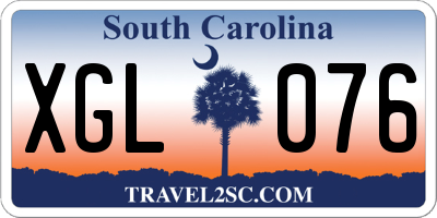 SC license plate XGL076