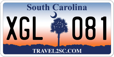 SC license plate XGL081