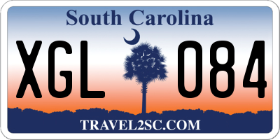 SC license plate XGL084
