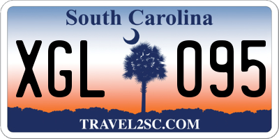 SC license plate XGL095