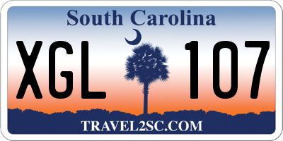 SC license plate XGL107