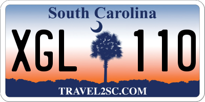 SC license plate XGL110