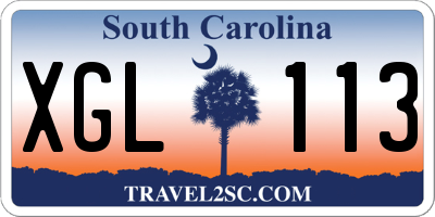 SC license plate XGL113
