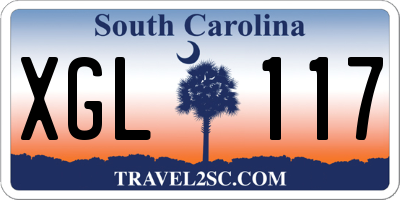 SC license plate XGL117