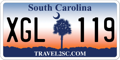 SC license plate XGL119