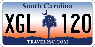 SC license plate XGL120