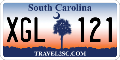 SC license plate XGL121