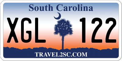SC license plate XGL122