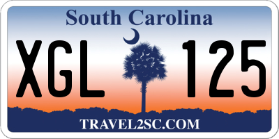 SC license plate XGL125