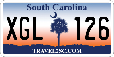 SC license plate XGL126