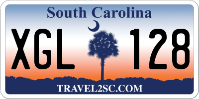 SC license plate XGL128