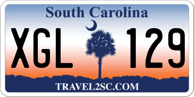 SC license plate XGL129