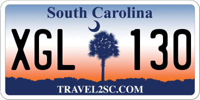 SC license plate XGL130
