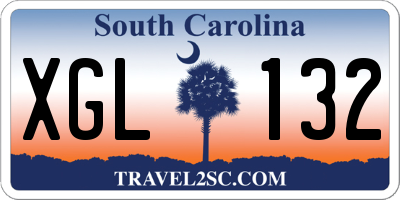 SC license plate XGL132