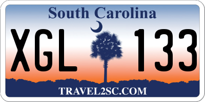 SC license plate XGL133