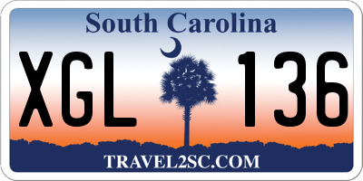 SC license plate XGL136
