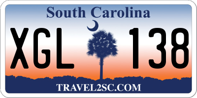 SC license plate XGL138