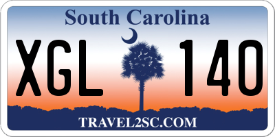 SC license plate XGL140