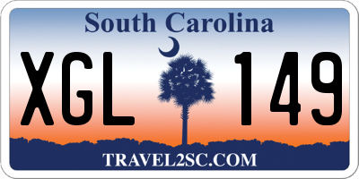 SC license plate XGL149