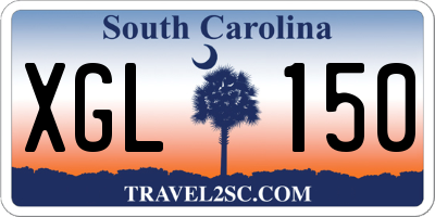 SC license plate XGL150