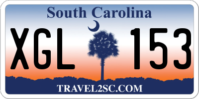 SC license plate XGL153