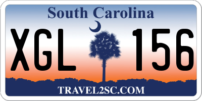 SC license plate XGL156