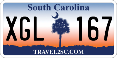 SC license plate XGL167