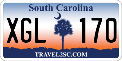 SC license plate XGL170