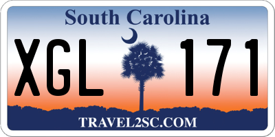 SC license plate XGL171