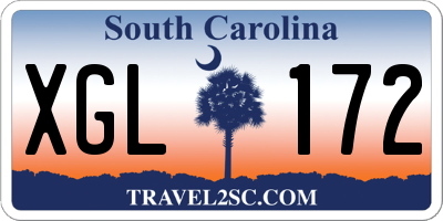 SC license plate XGL172