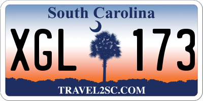 SC license plate XGL173