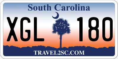 SC license plate XGL180