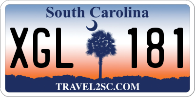SC license plate XGL181