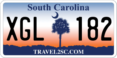 SC license plate XGL182
