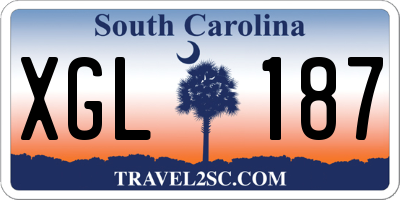 SC license plate XGL187