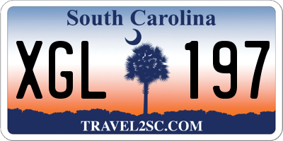 SC license plate XGL197