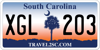 SC license plate XGL203