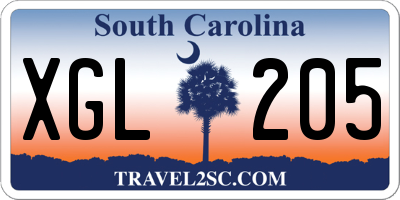 SC license plate XGL205