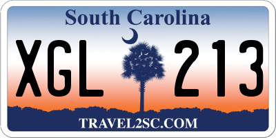 SC license plate XGL213