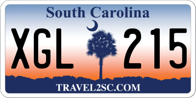 SC license plate XGL215