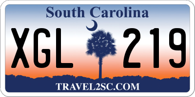 SC license plate XGL219